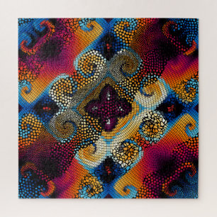 Puzzle Vagues diagonales ornementales : Texture mosaïque