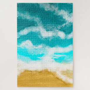 Puzzle Vagues océaniques Turquoise frappant le sable