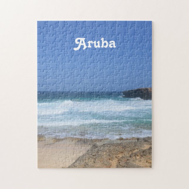 Puzzle Vagues somptueuses qui s'écrasent à Aruba (Vertical)