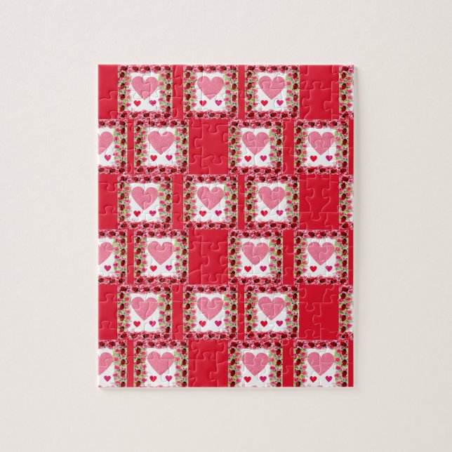 Puzzle Valentine Hearts (Vertical)
