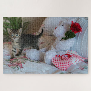 puzzle valentine kitten