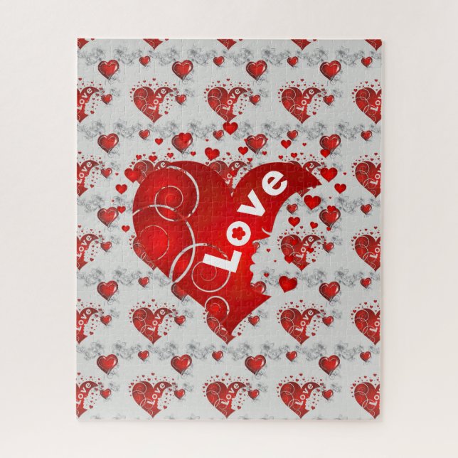 Puzzle Valentine Love Hearts (Vertical)