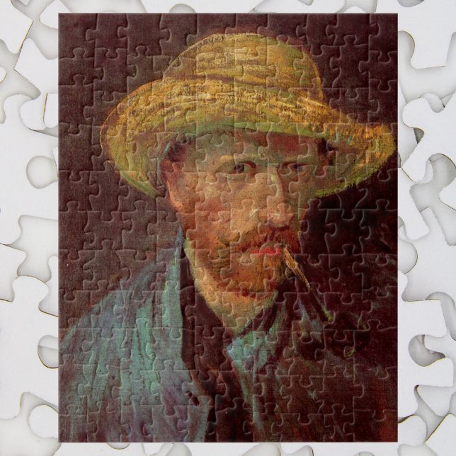 Puzzle Van Gogh Autoportrait avec Casquette paille et tuy (Créateur téléchargé)