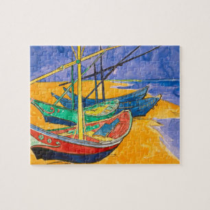Puzzle Van Gogh Bateaux Plage impressionniste