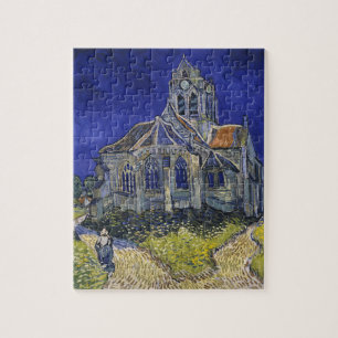 Puzzle Van Gogh L'église d'Auvers-sur-Oise sous un ciel b