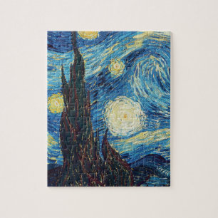 Puzzle Van Gogh Nuit Étoilée Vintage Bleu Chef-d'œuvre