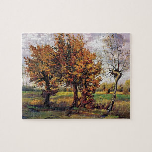 Puzzle Van Gogh - Paysage Automne Avec Quatre Arbres
