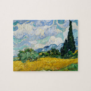 Puzzle Van Gogh peignant Champ de blé avec cyprès