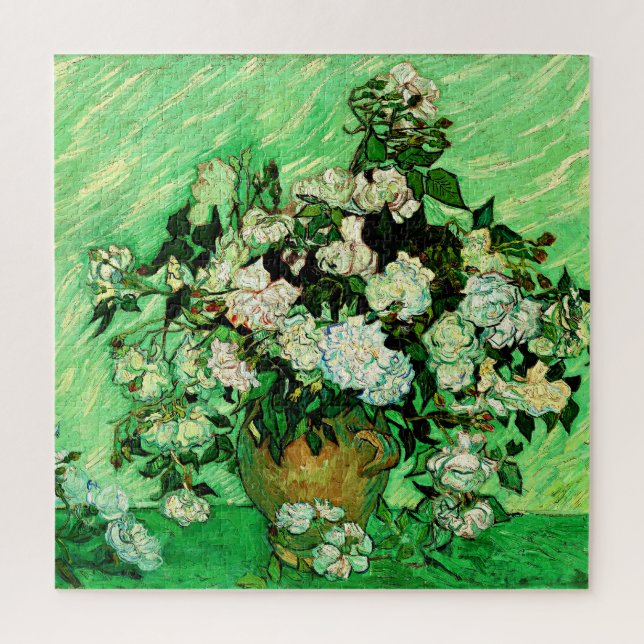 Puzzle Van Gogh - Roses blanches, célèbre peinture, (Vertical)