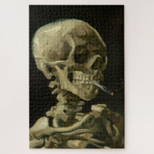 Van Gogh Skeleton Burnig Cigarette