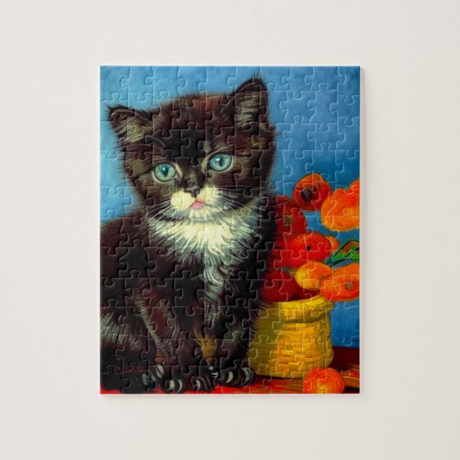 Puzzle Van Gogh Tuxedo Cat (Vertical)