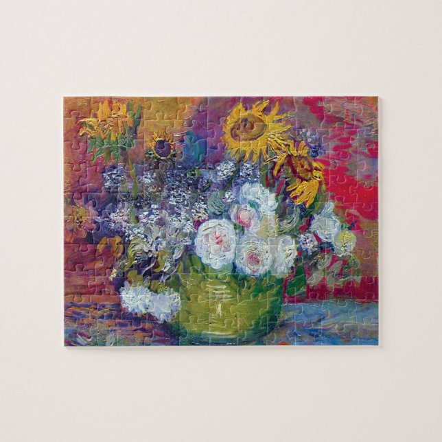 Puzzle Van Gogh - Vie Toujours Avec Roses Et Tournesols (Horizontal)