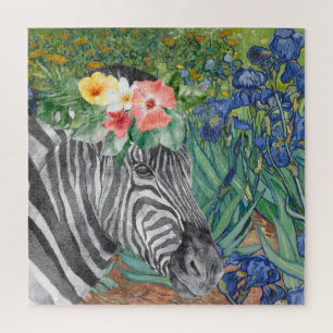 Puzzle Van Gogh's Irises and Fancy Zebra