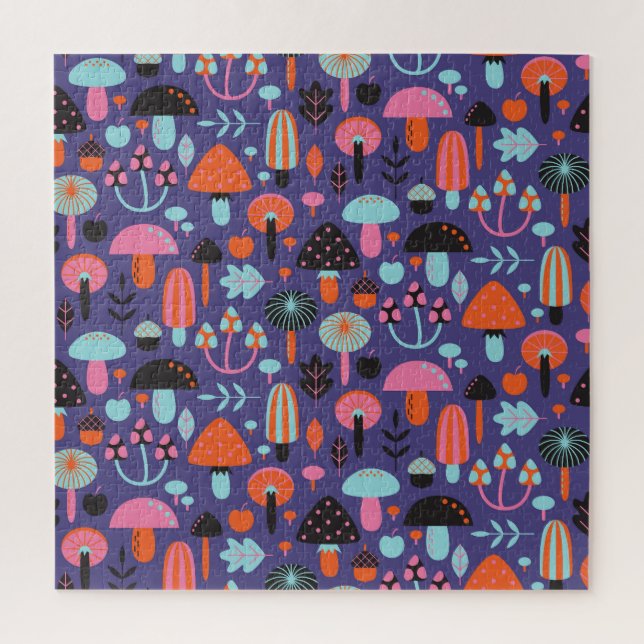 Puzzle Variété de champignons : Illustration Vintage (Vertical)