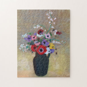 Puzzle Vase aux fleurs mixtes, Redon