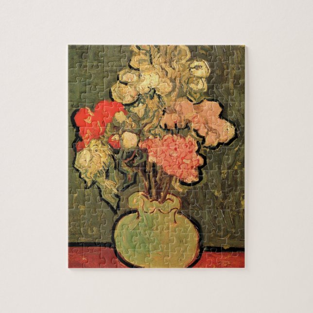Puzzle Vase avec Rose Mallows par Vincent van Gogh (Vertical)