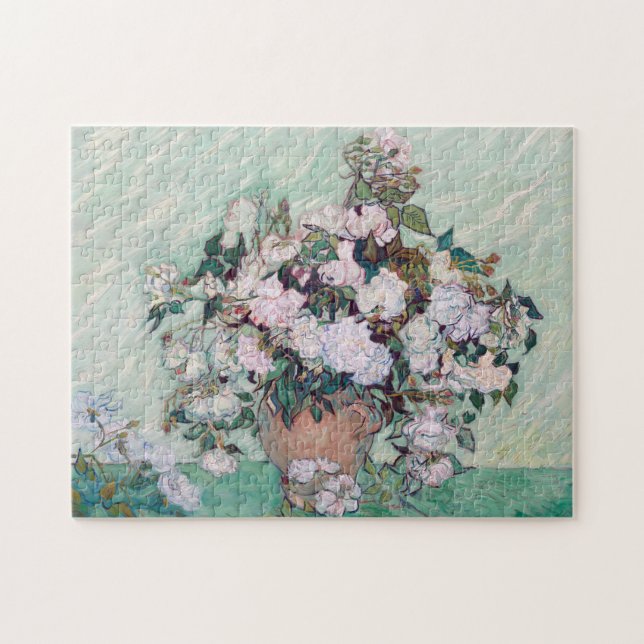 Puzzle Vase avec roses roses roses, Van Gogh (Horizontal)