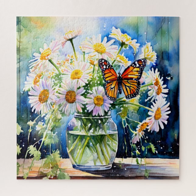 Puzzle Vase de marguerites joli floral (Vertical)