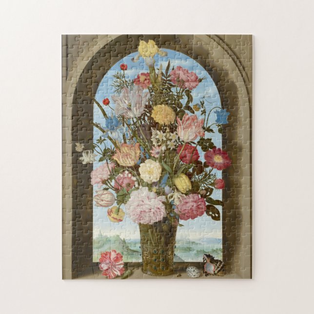 Puzzle Vase des fleurs dans une fenêtre, c.1618 (Vertical)