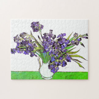 Puzzle Vase Violet Irises Van Gogh Art