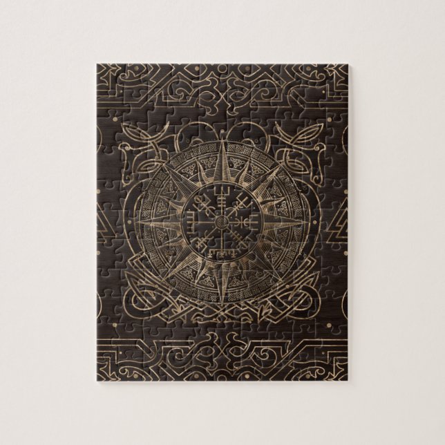 Puzzle Végétarienne - Ornement de boussole viking (Vertical)