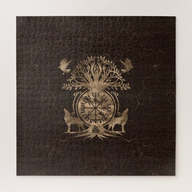 Puzzle Vegvisir - Viking Compas Ornement (Vertical)