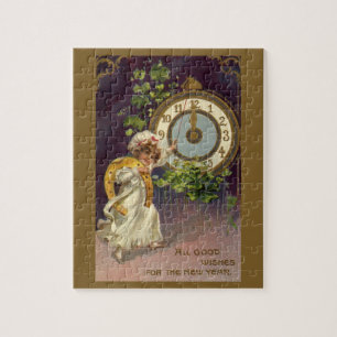 Puzzle Veille du Nouvel An Irlandaise Vintage à Minuit
