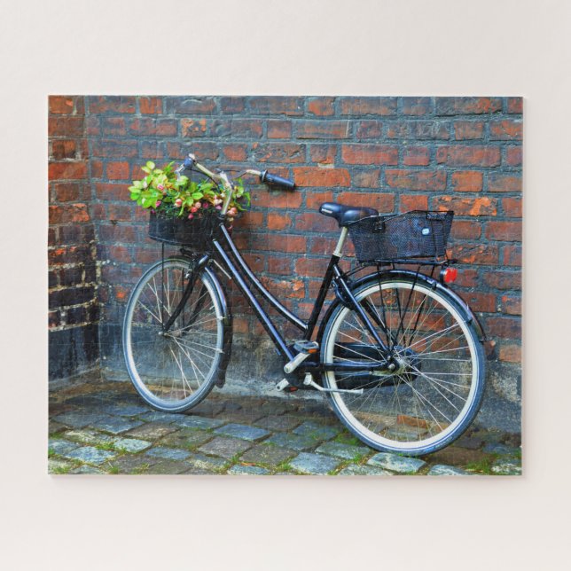 Puzzle Vélo Avec Panier À Fleurs, Copenhague, Danemark (Horizontal)