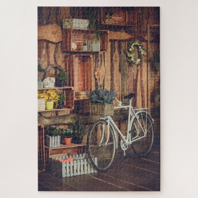 Puzzle Vélo Rustique Fleurs De Porc (Vertical)