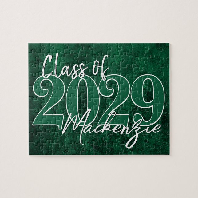 Puzzle Velvet Grad | Emerald Green Jewel Tone Grunge (Horizontal)