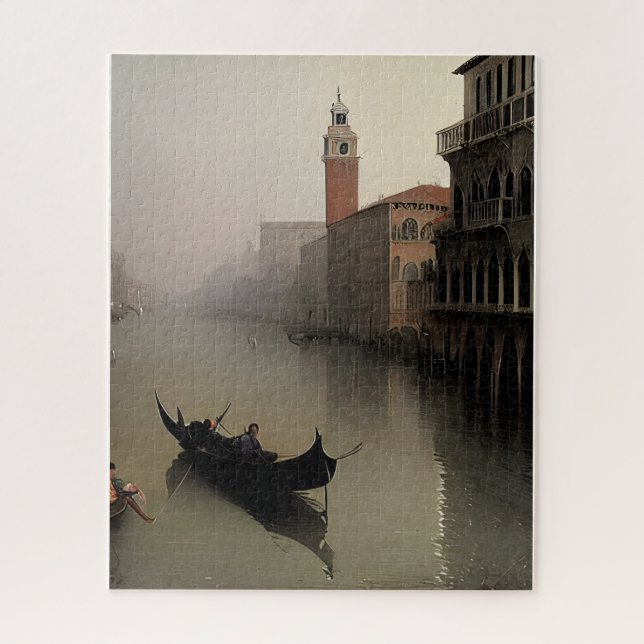 Puzzle Venice Italie Canal et la Gondola Peinture Carte p (Vertical)