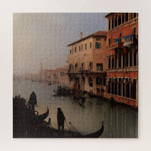 Puzzle Venice Italy Canal and Gondolas Painting