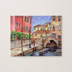 Puzzle Venice - Pen & Wash Watercolor