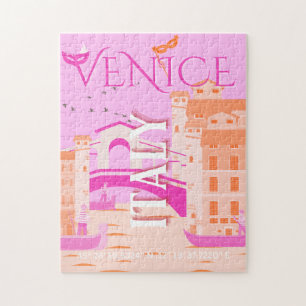 Puzzle Venice Travel Art, Italie, Travel Art, Rétro, Rose