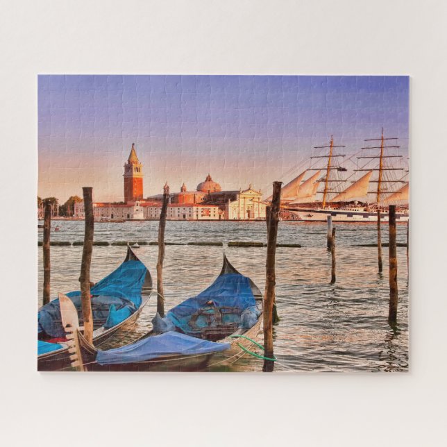 Puzzle Venise, Italie Bateau à voile avec Gondolas (Horizontal)