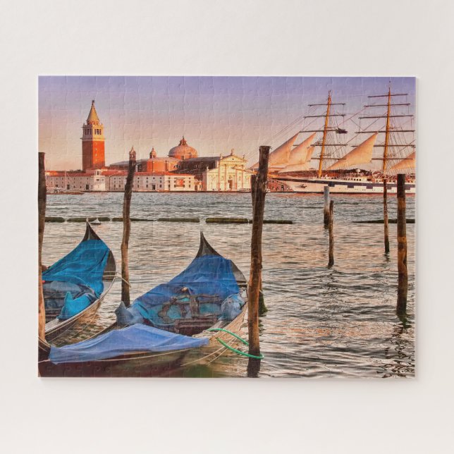 Puzzle Venise, Italie Gondolas & Voilier (Horizontal)