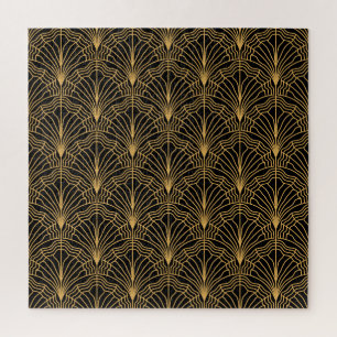 Puzzle Ventilateur Art déco : Jaune géométrique Noir