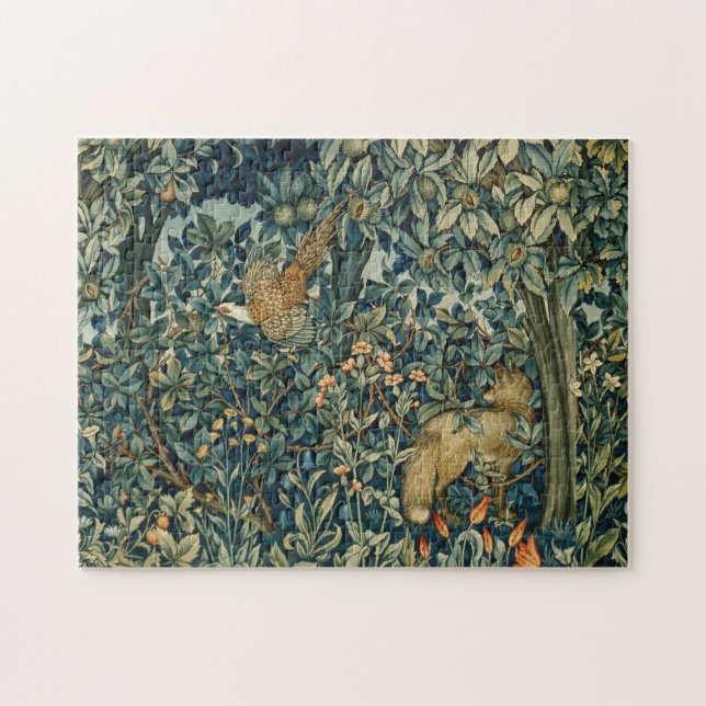 Puzzle VERDURE, ANIMAUX FORESTIERS Pheasant, Fox, Feuille (Horizontal)