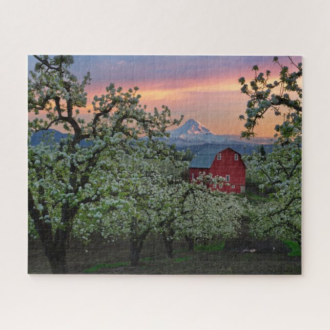 Puzzle Verger poire florissant avec grange près du mont H (Horizontal)