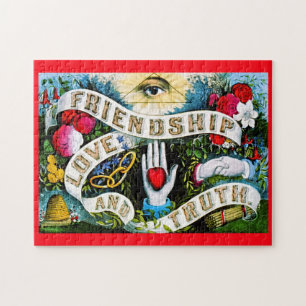 Puzzle Vérité colorée maçonnique Amour romantique Amitié