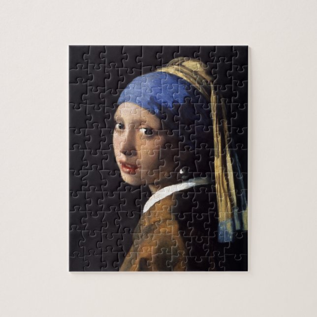 Puzzle Vermeer Girl Pearl Élevant Masterpiece Peinture (Vertical)