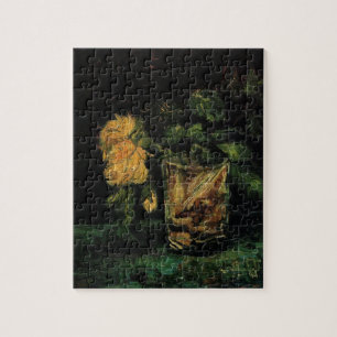 Puzzle Verre avec Roses par Vincent van Gogh