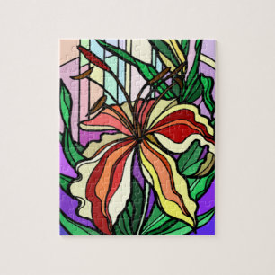 Puzzle Verre de teint Coloré Lily Flower