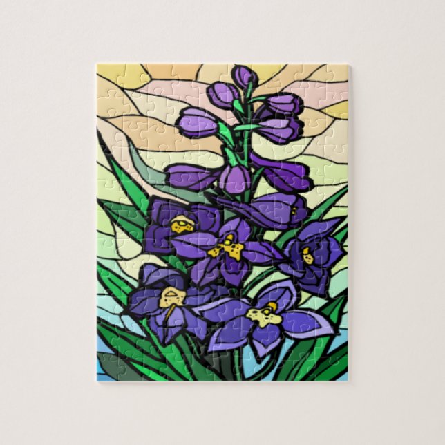 Puzzle Verre de teint Dendrobium Fleur pourpre (Vertical)