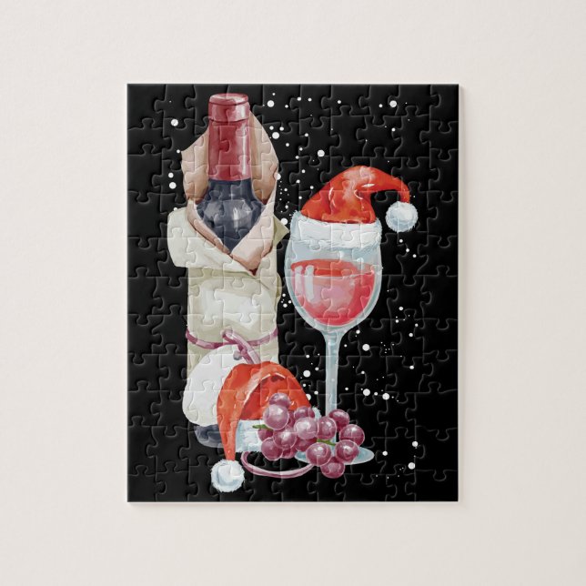 Puzzle Verre rouge de Noël Santa Hat (Vertical)