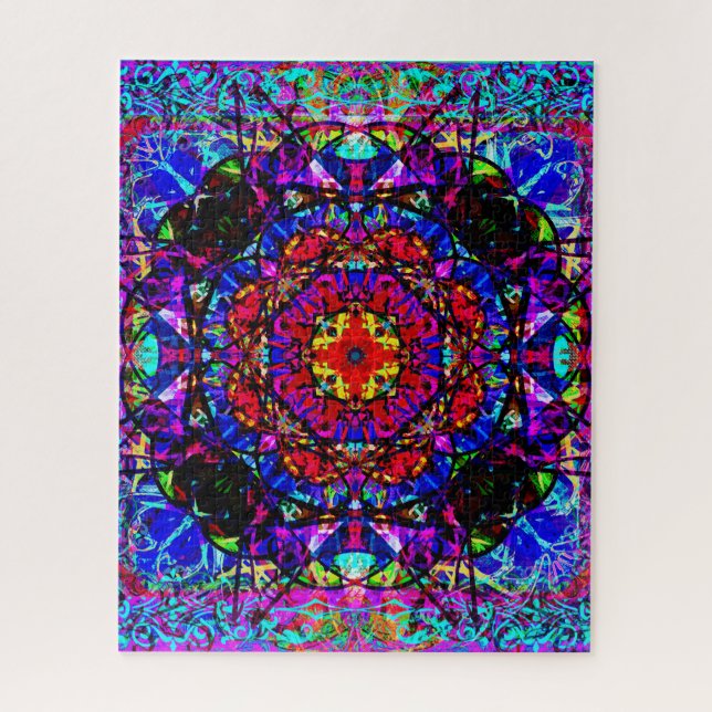 Puzzle Verre Vibrant Celtic Knot Mandala (Vertical)