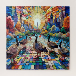 Puzzle Verre Vibrant Cityscape