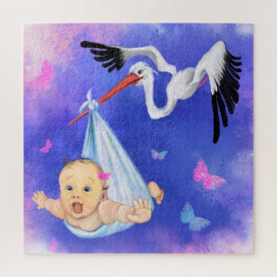 Puzzle Verrou portant bébé - Dessin doux amusant -