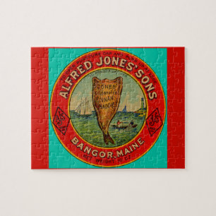 Puzzle vers 1900 Alfred Jones Sons Finnan Haddie étiquett