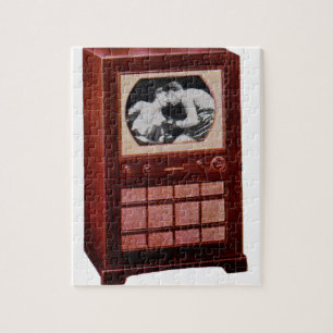 Puzzle vers 1951 téléviseur diffusant la boxe